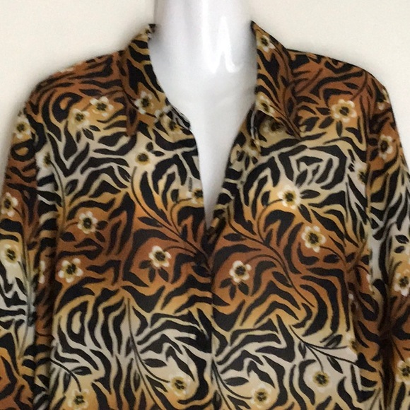 LADY GOTTEX BLACK, ORANGE AND WHITE DRESS TOP - Picture 3 of 8